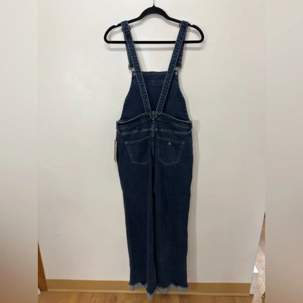 ๐ Wash Lab Blue Rain Denim Wide Leg Open Back Overalls, New with Tags, Medium - Picture 8 of 8